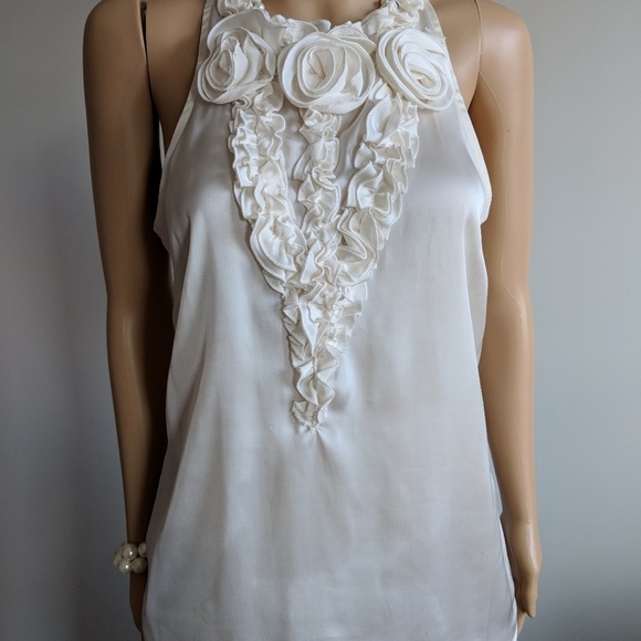 Sunny Leigh Tops - Sunny Leigh sleeveless blouse with ruffled rosette
